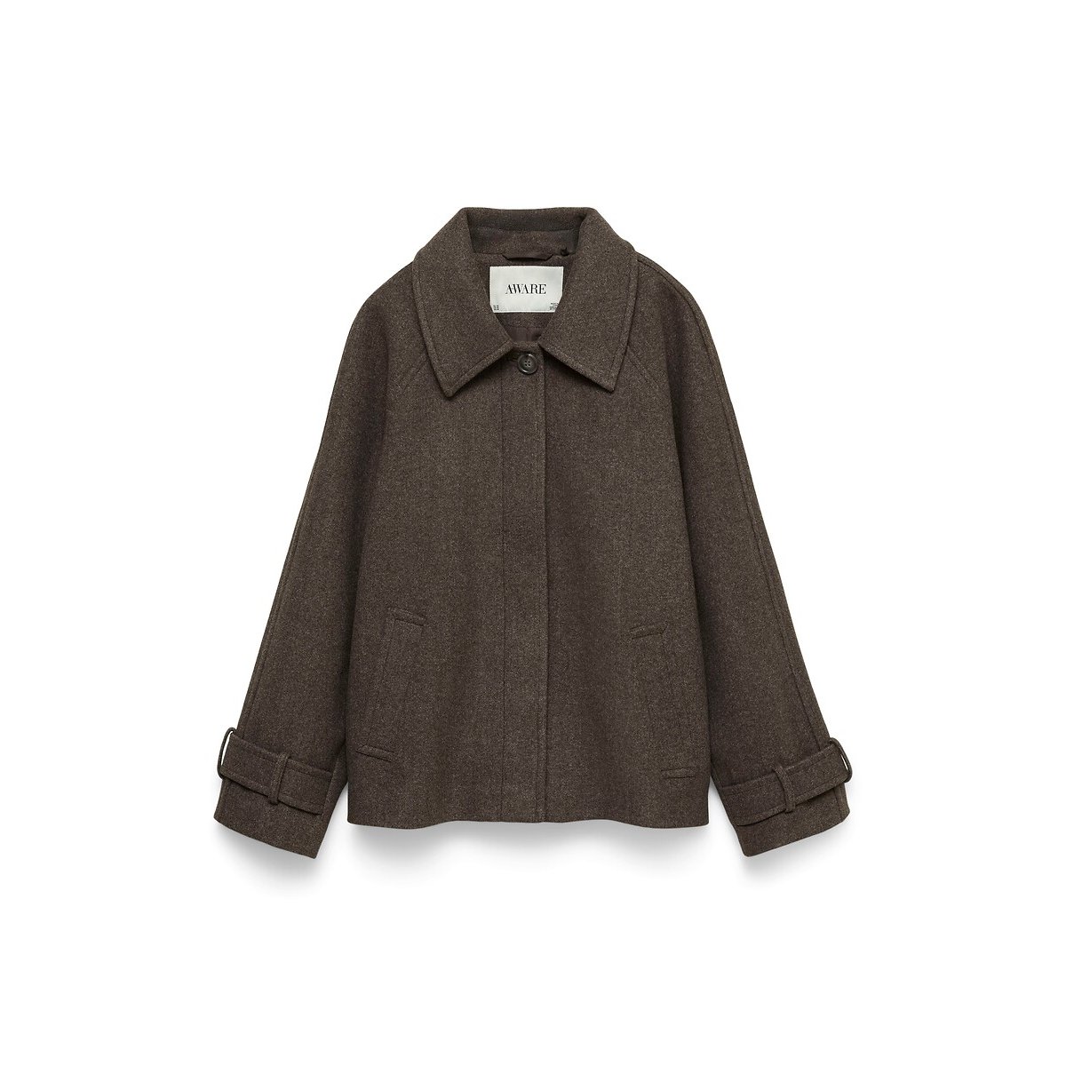 Manteau col polo marron foncé, VERO MODA
