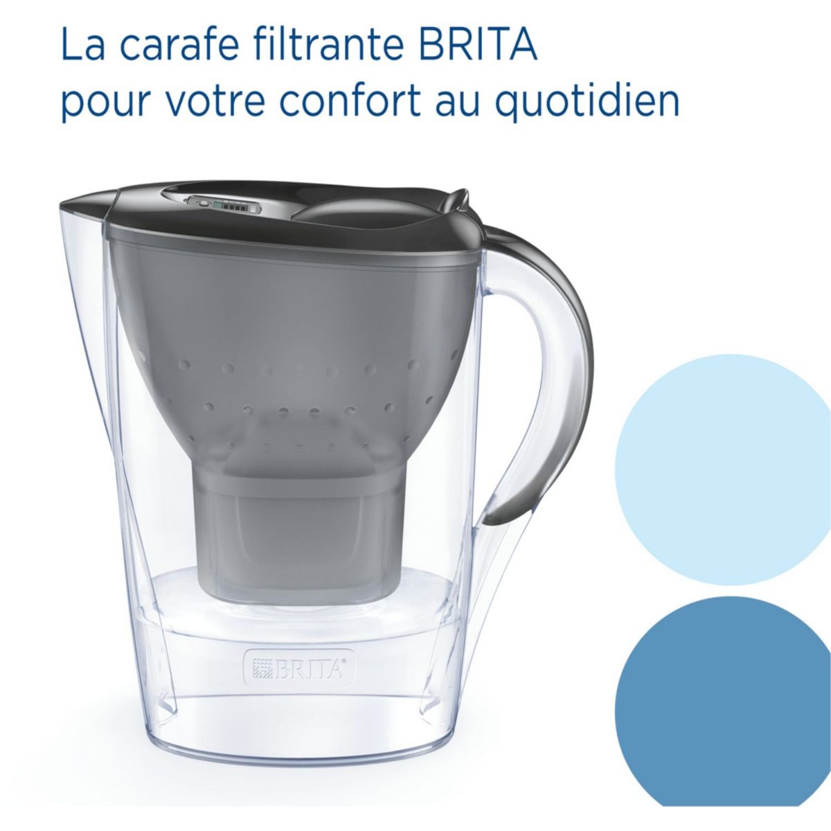 Carafe filtrante marella graphite gris, BRITA