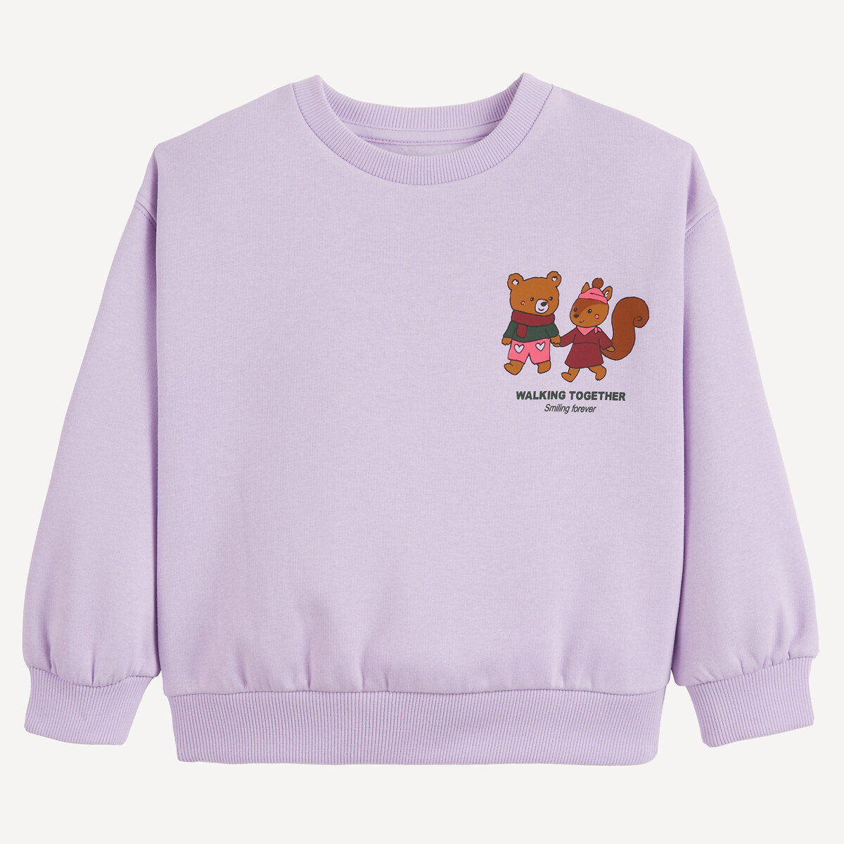 Sweat com estampado animal malva, LA REDOUTE COLLECTIONS