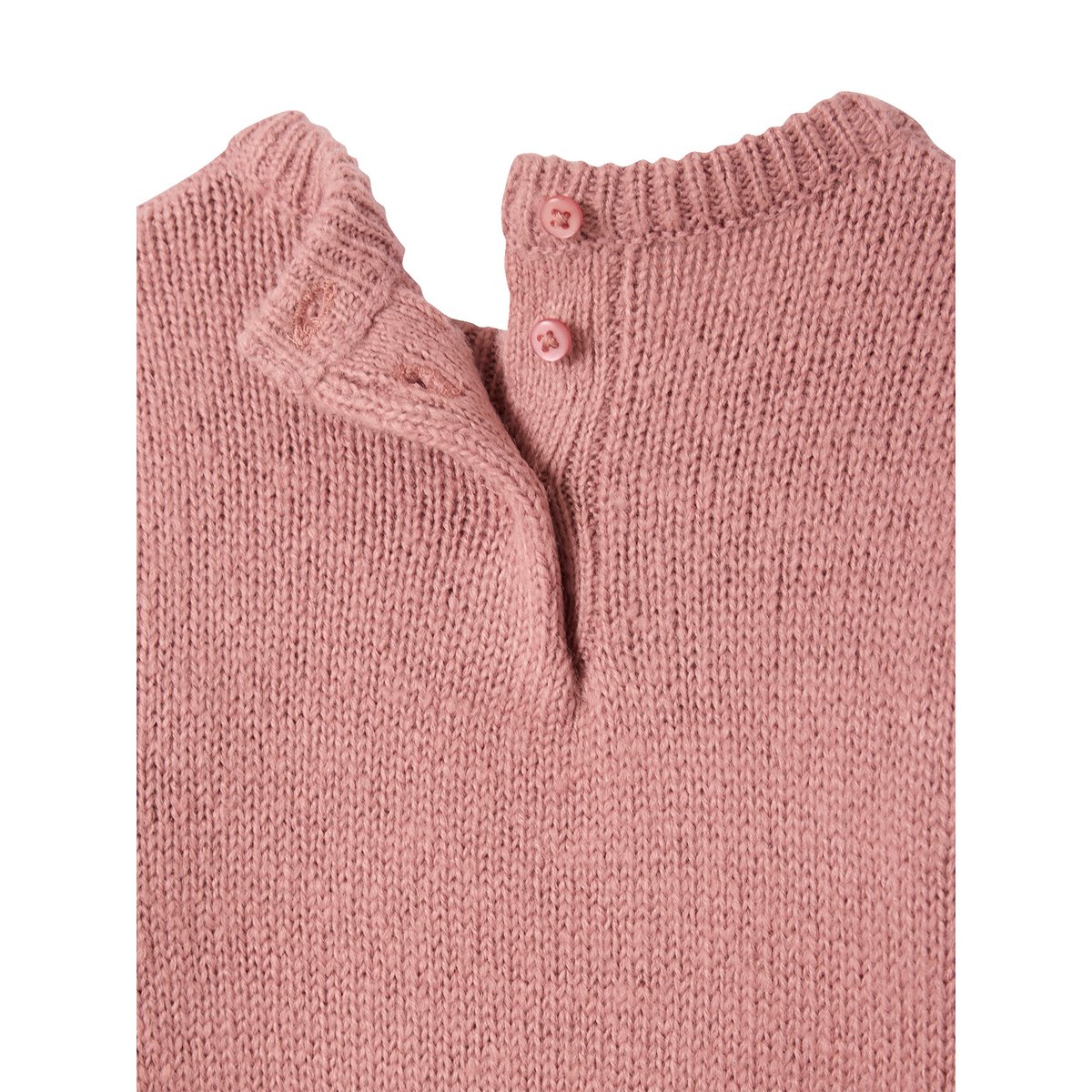 Pull bébé en tricot avec fleurs brodées rose, VERTBAUDET