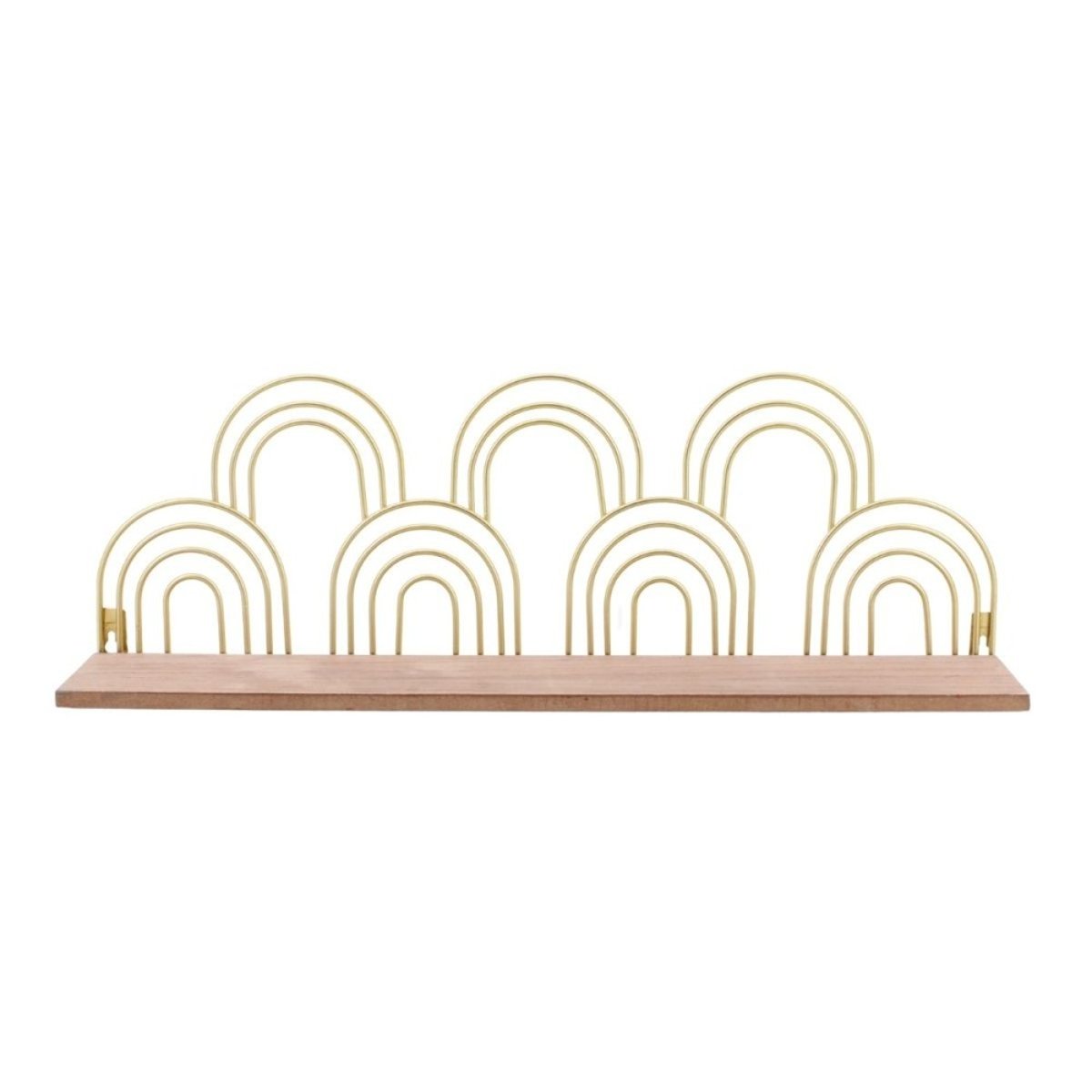 Etagère murale forme arches dorés 50cm doré, ORNAMI