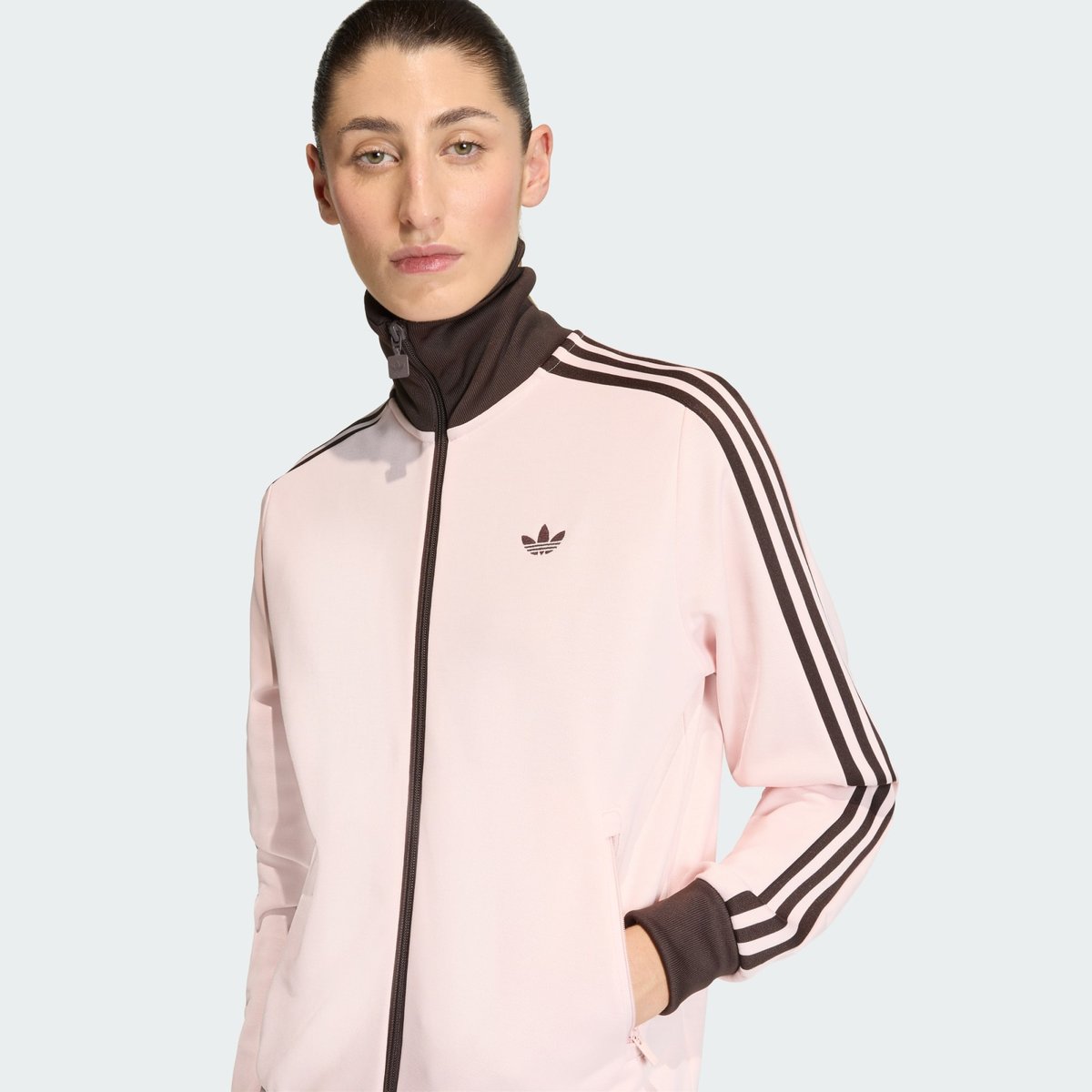 Veste De Survêtement Classic sandy pink / aurora coffee, adidas Originals