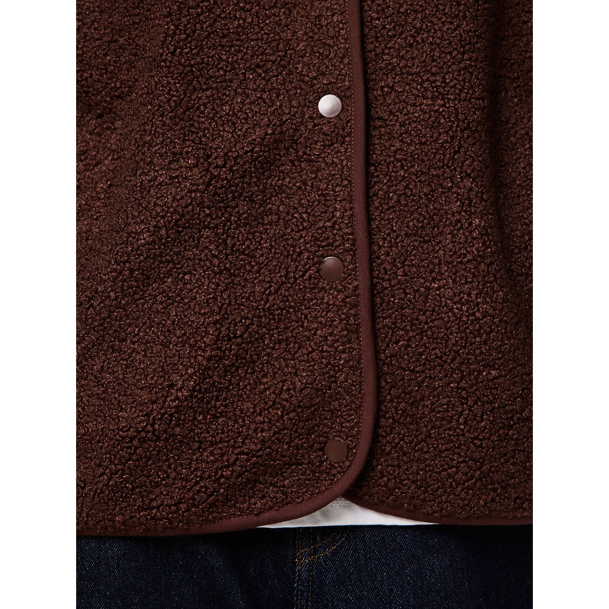 Gilet sans manches en sherpa chicory coffee, PIECES