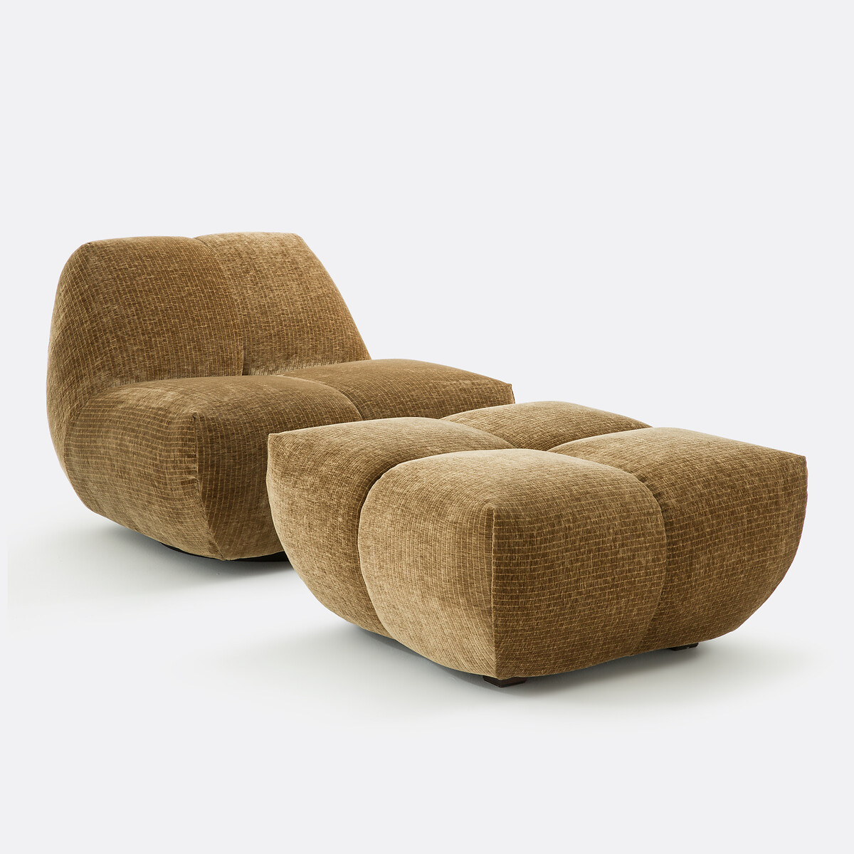 Fauteuil pivotant, velours côtelé vintage, Nuria bronze, LA REDOUTE INTERIEURS