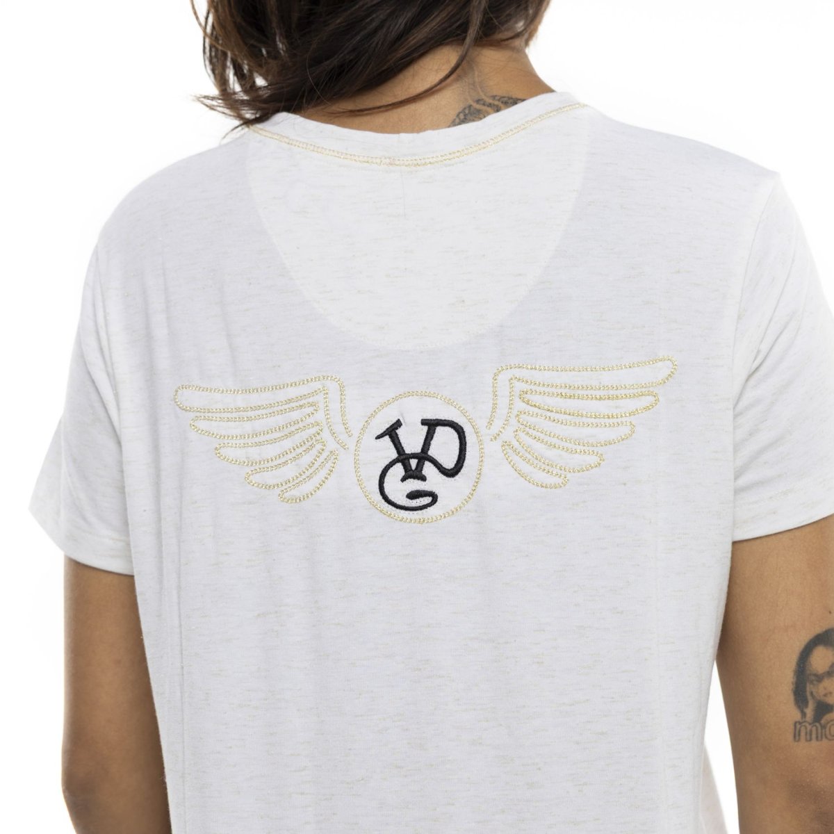 Tee shirt STRASS blanc/noir/jaune, VON DUTCH