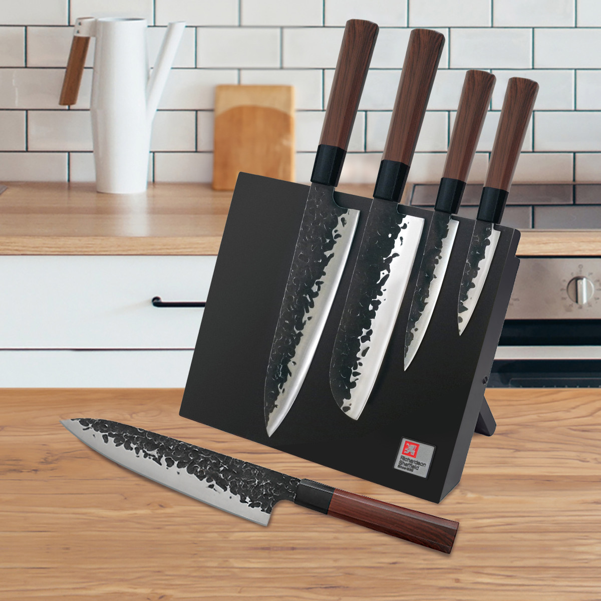 Bloc 5 couteaux de cuisine - SAMOURAÏ noir, RICHARDSON SHEFFIELD