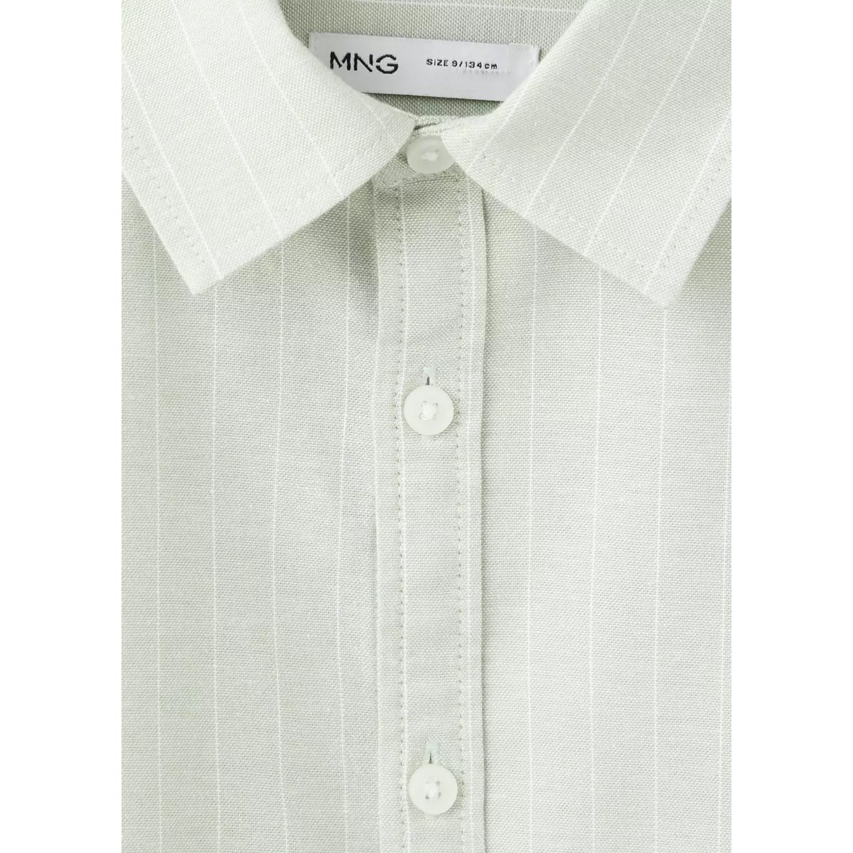 Chemise 100 % coton rayures vert, MANGO KIDS