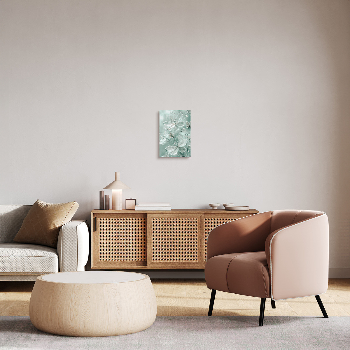 Tableau Sur Toile Abstraction Florale Subtile CHARME ROMANTIQUE tableaux sur toile-blanc, CEANOTHE