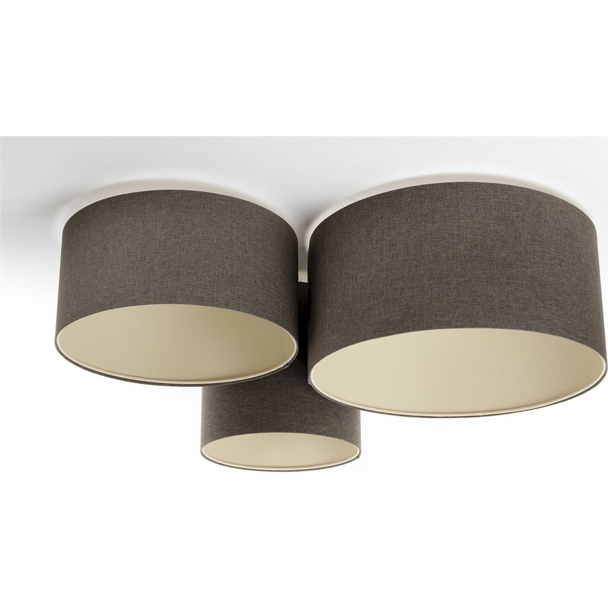 Plafonnier ovale en tissu, BOHO ELEGANT beige crème en tissu structuré, BPS KONCEPT
