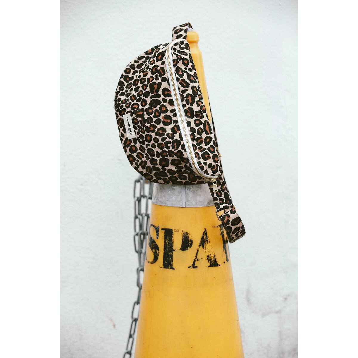 Sac banane zippé CUSTINE - THE WAIST BAG léopard beige, RIVEDROITE