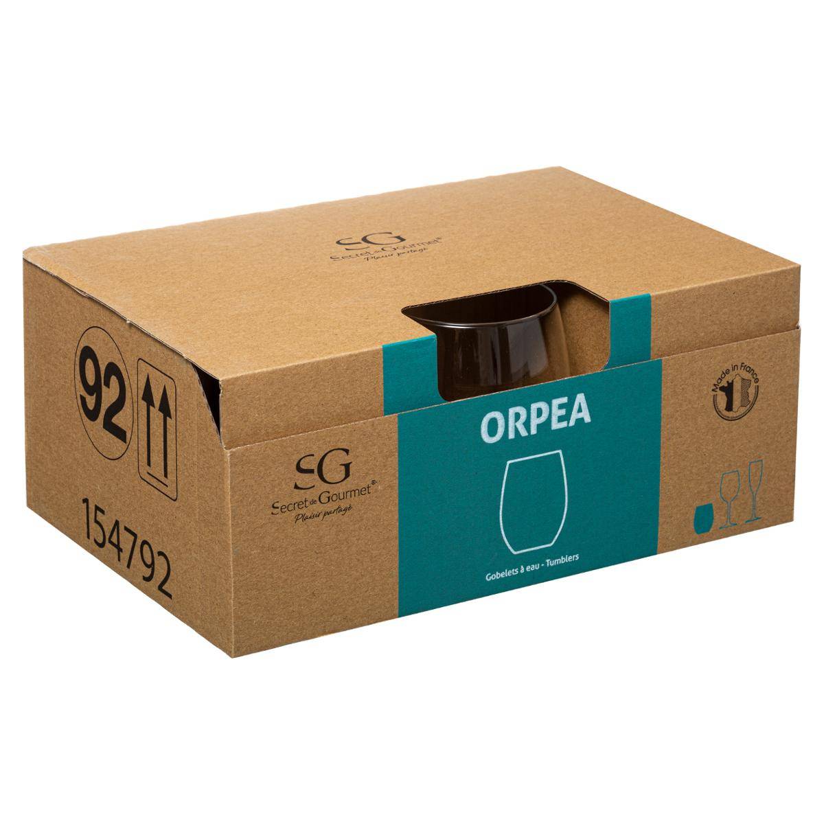 Lot de 6 verres bas en verre 36 cl ORPEA transparent, SECRET DE GOURMET