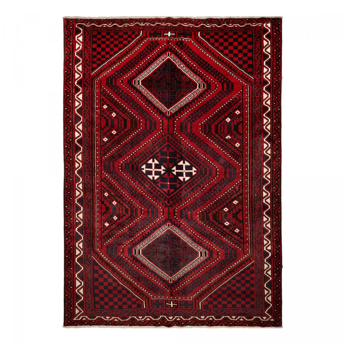Tapis d'orient au motif oriental, noué main en laine, LORI 2 rouge, crème, noir, UN AMOUR DE TAPIS