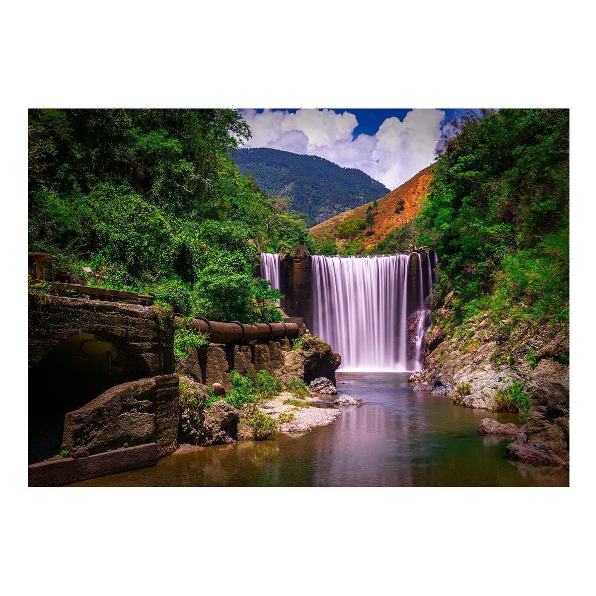 Papier peint intissé panoramique Paysage Reggae Falls blanc, EDEN