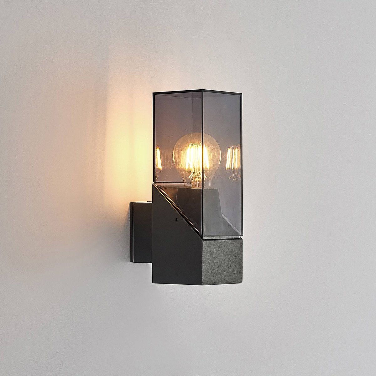 Applique extérieure en aluminium moderne anthracite, transparent, LUCANDE