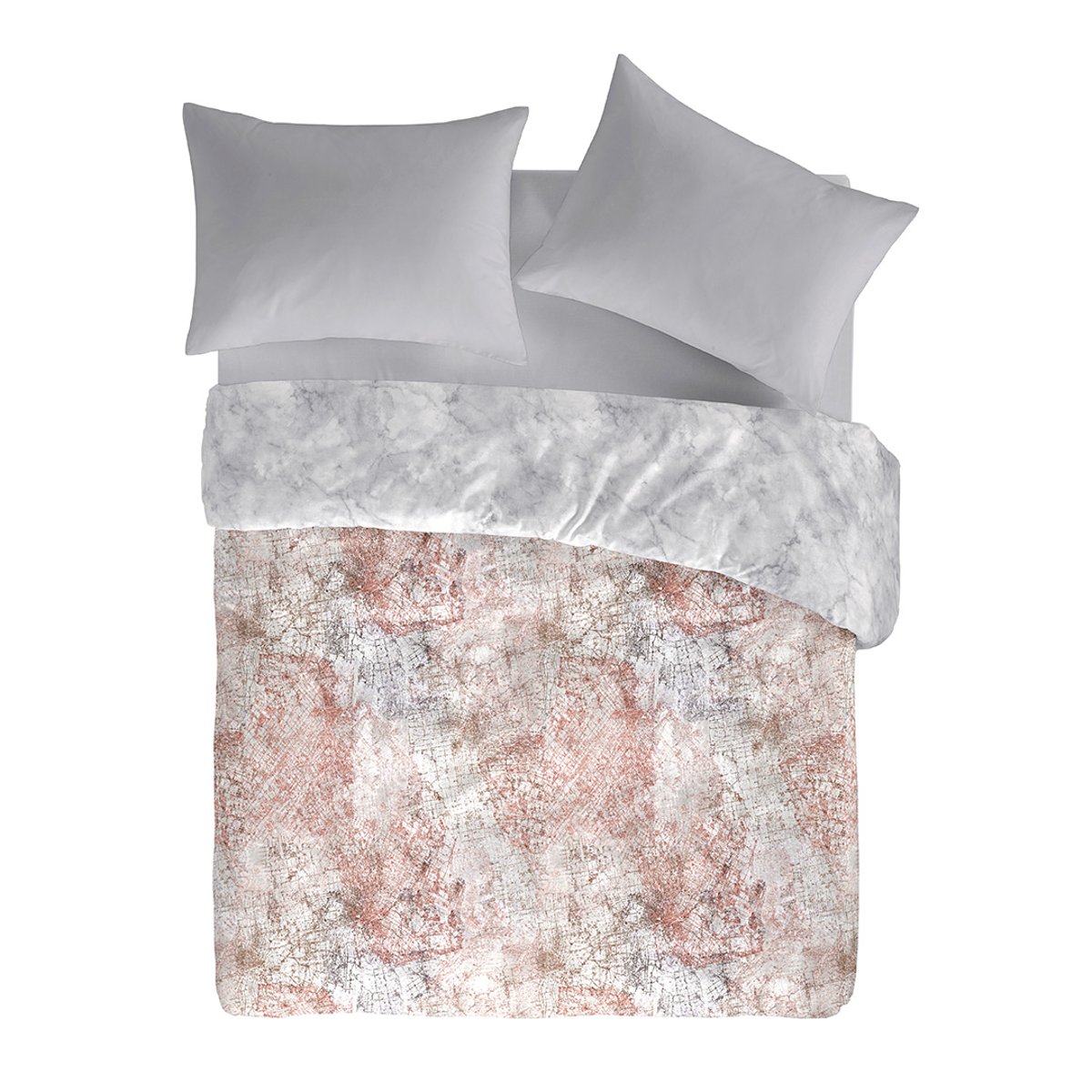 Housse de couette réversible en coton OBA gris, GUY LAROCHE