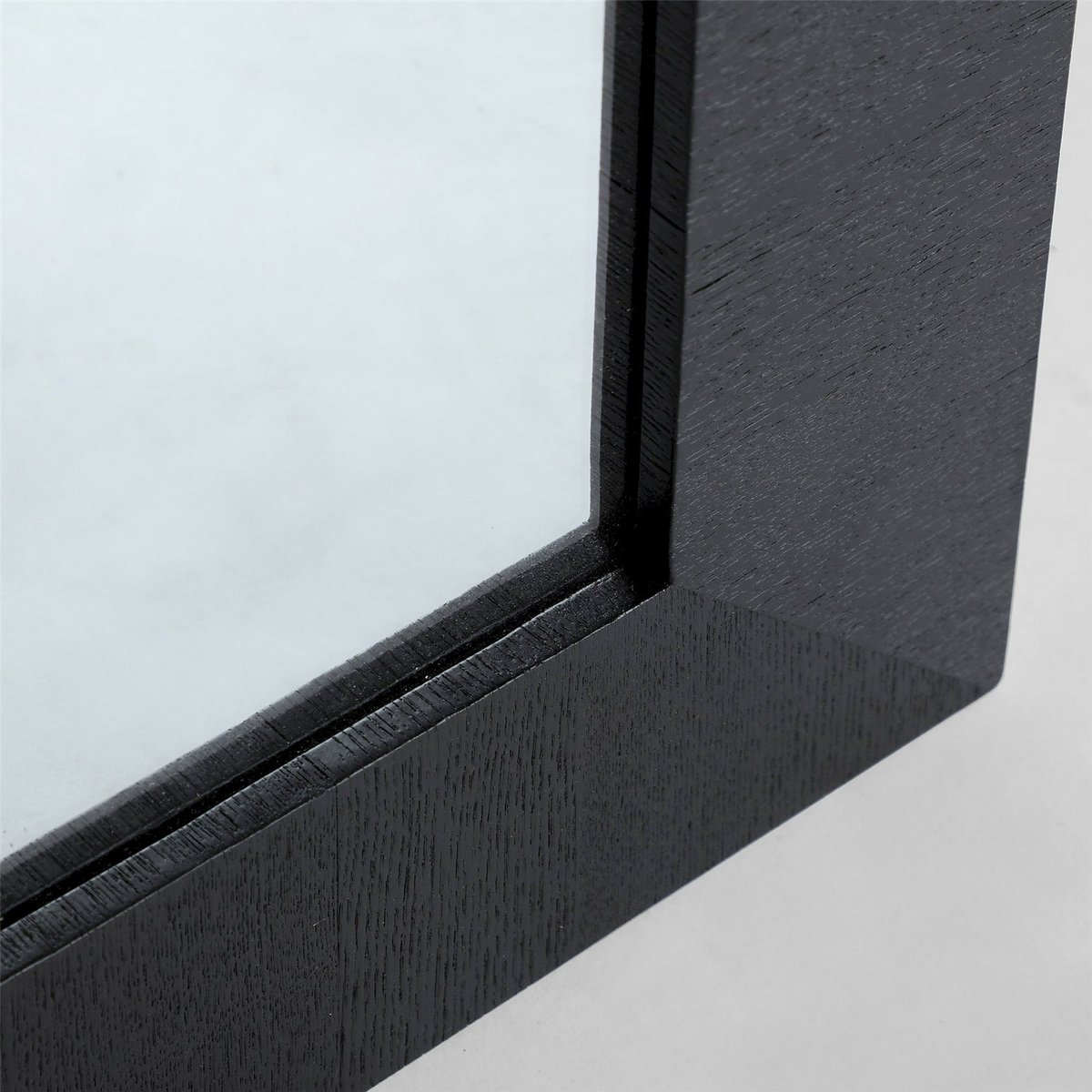 Miroir carré minimaliste en bois d'ébène ébène noir profond, RECOLLECTION