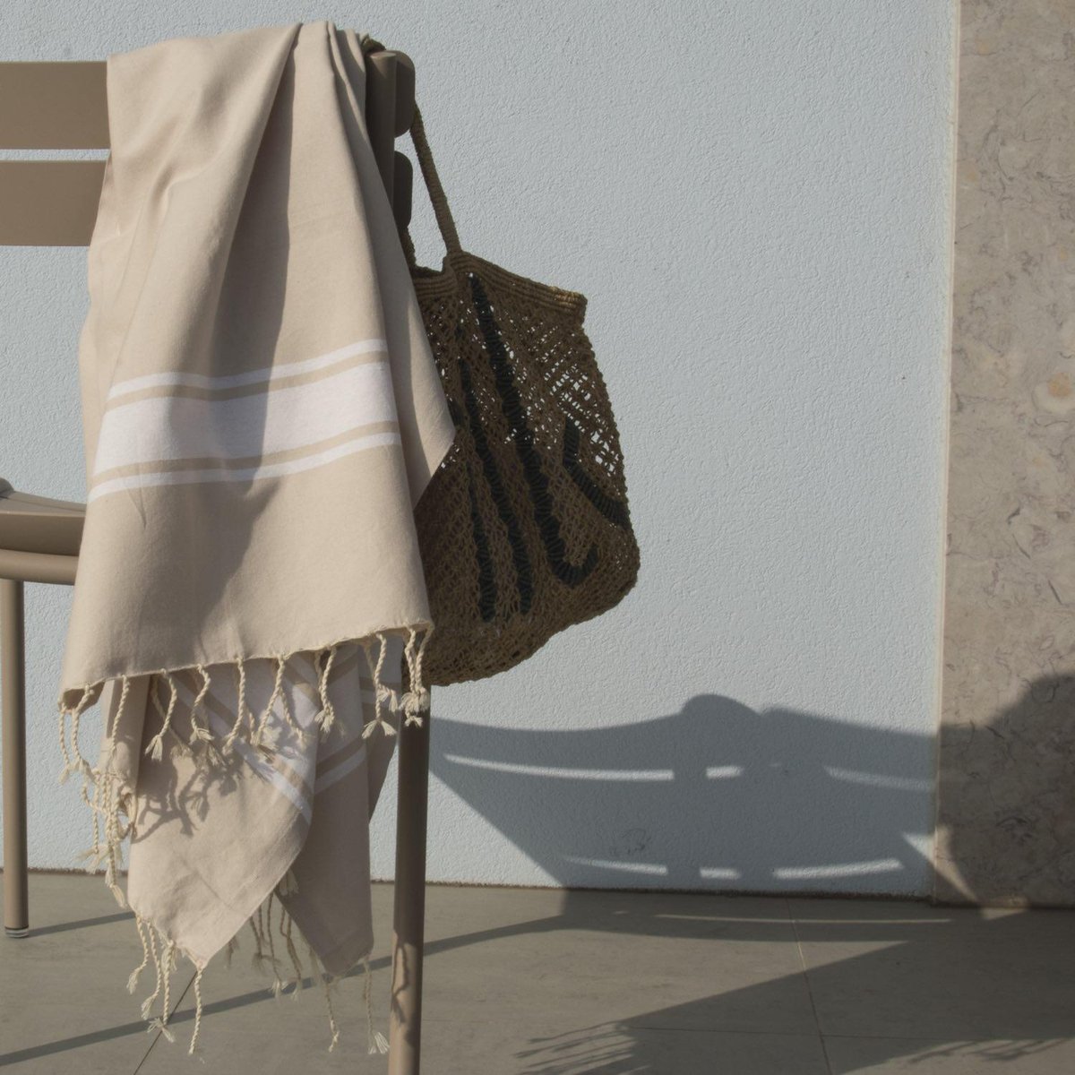Lot de 2 foutas coton ST TROPEZ beige, FEBRONIE