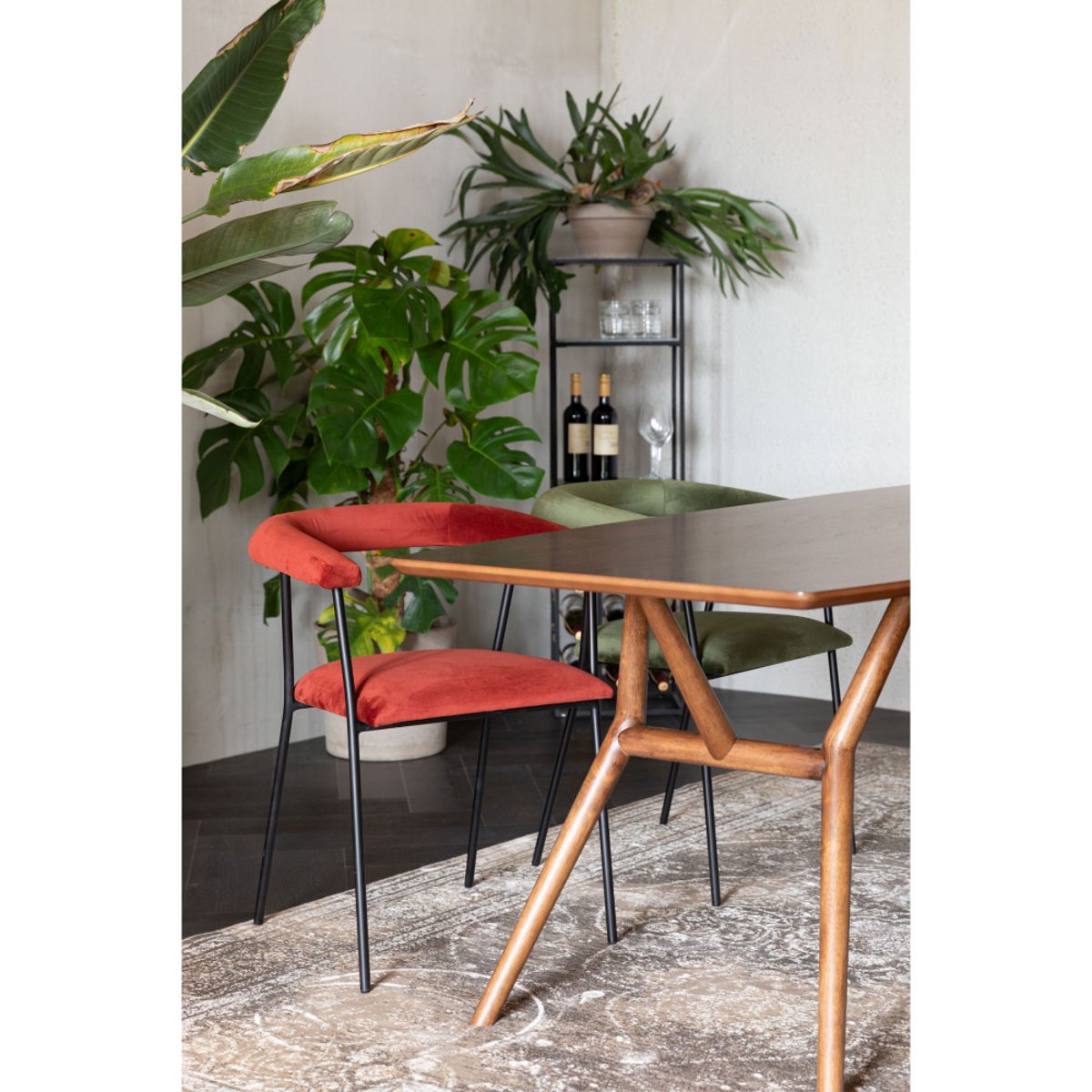 Table à manger en bois 180x90cm bois foncé - MALAYA bois foncé, DUTCHBONE