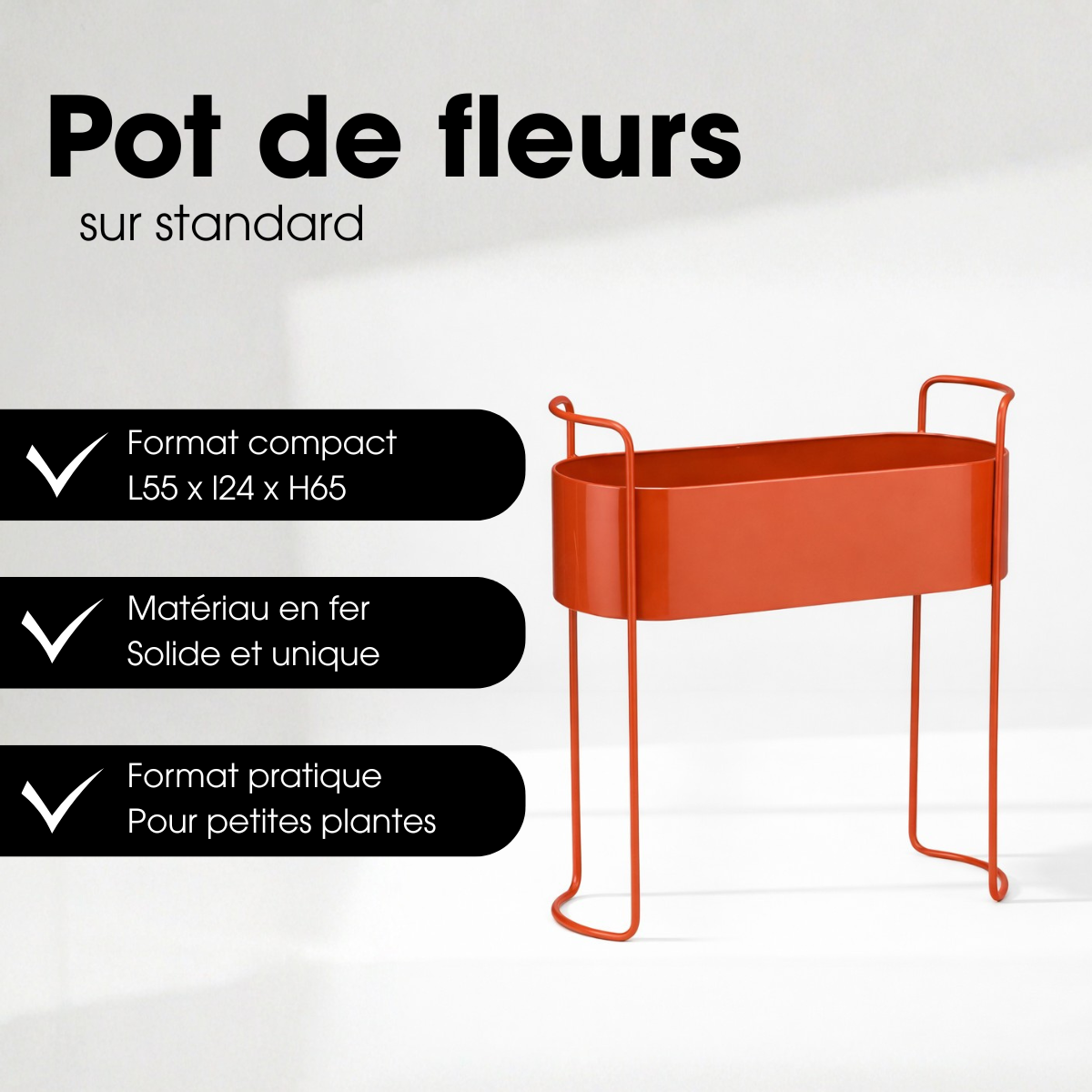 Cache-pot d'intérieur MORITZ rouge, MICA DECORATIONS