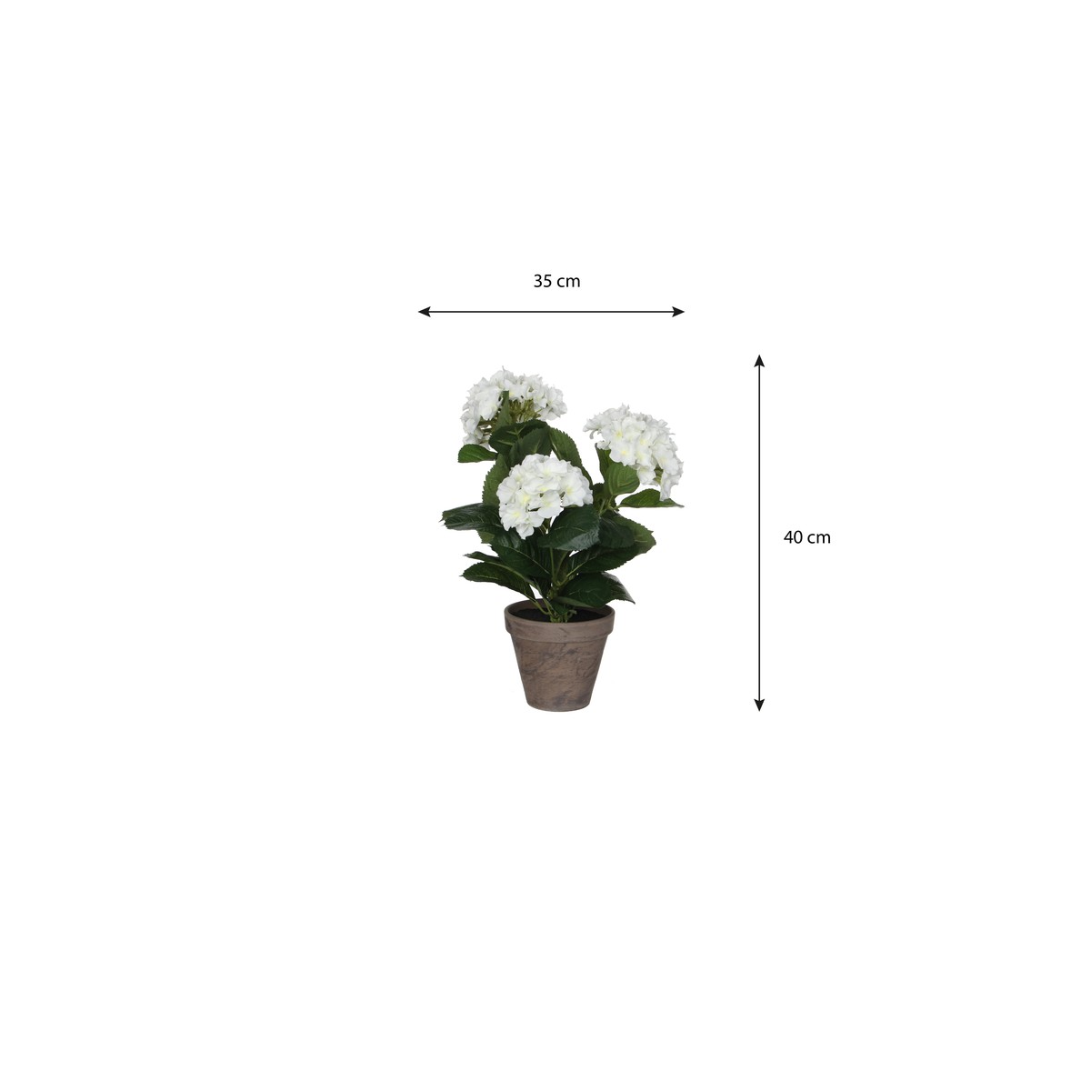 Plante artificielle Ø35 cm HYDRANGEA blanc, MICA DECORATIONS