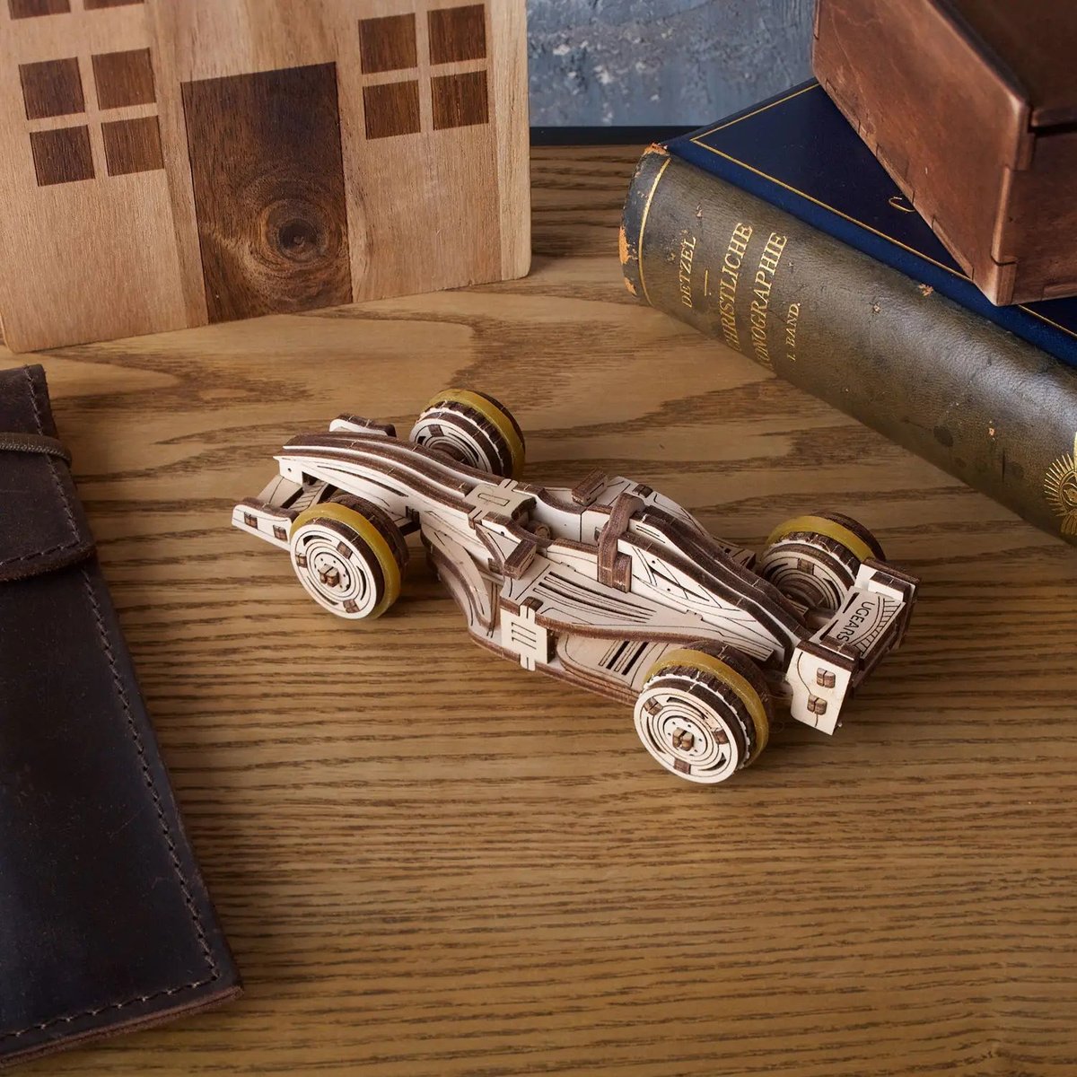 Puzzle 3D Mini bolide beige, UGEARS