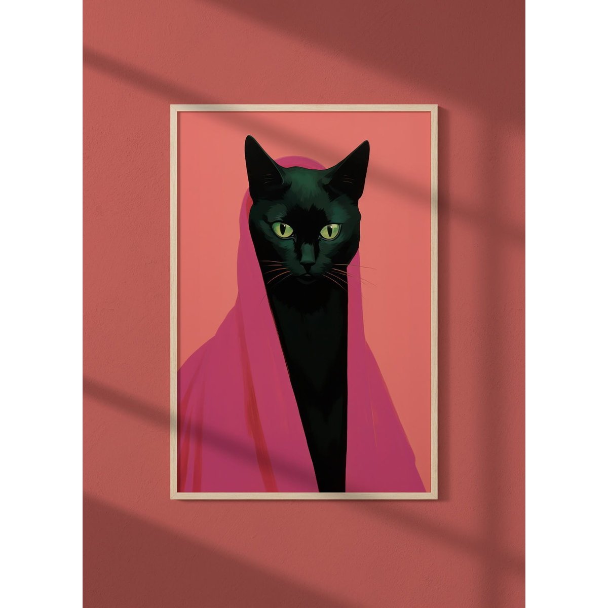 Affiche Le chat en rose blanc, L'AFFICHERIE