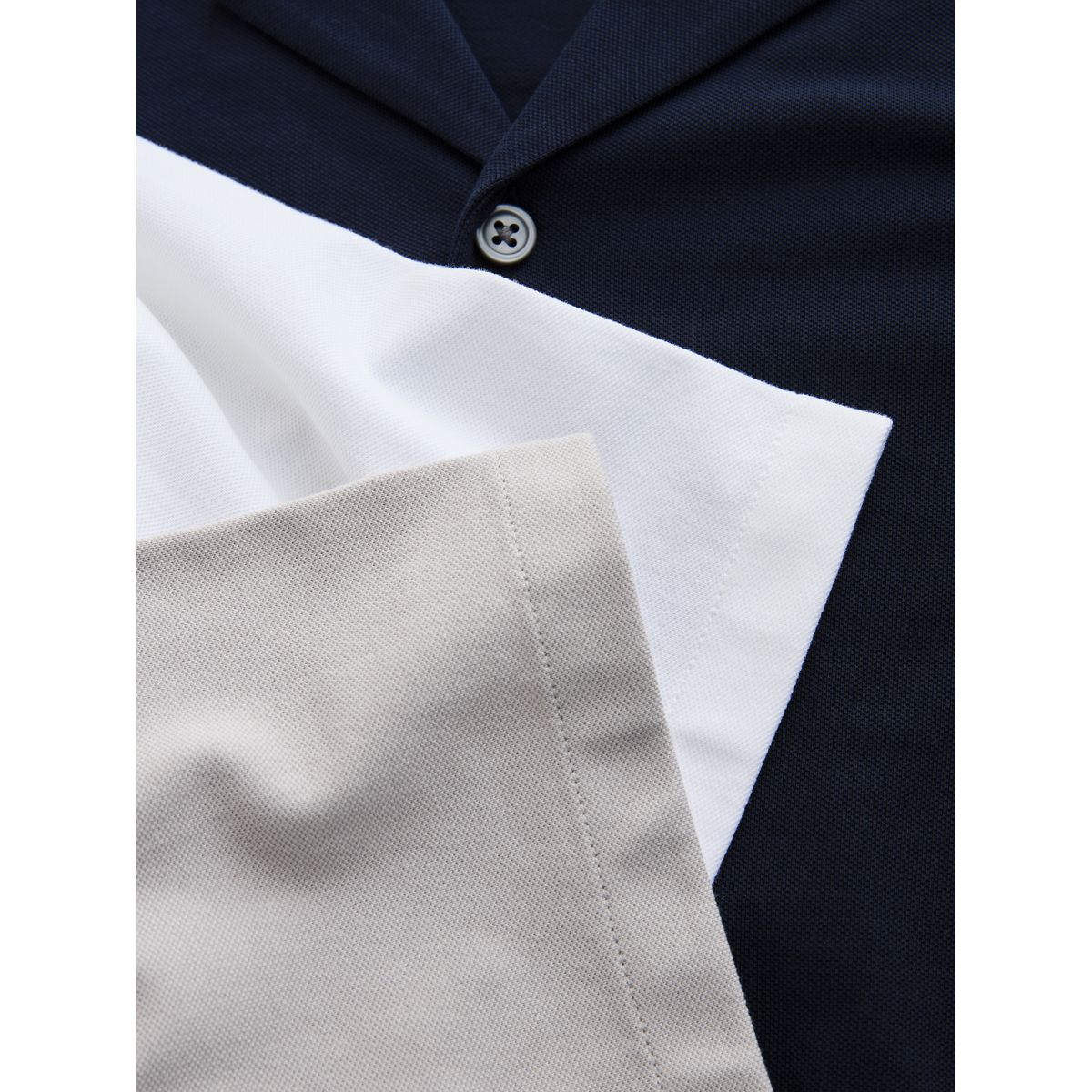 Chemise en jersey à col revers, lot de 3 bleu marine/gris/blanc, NEXT