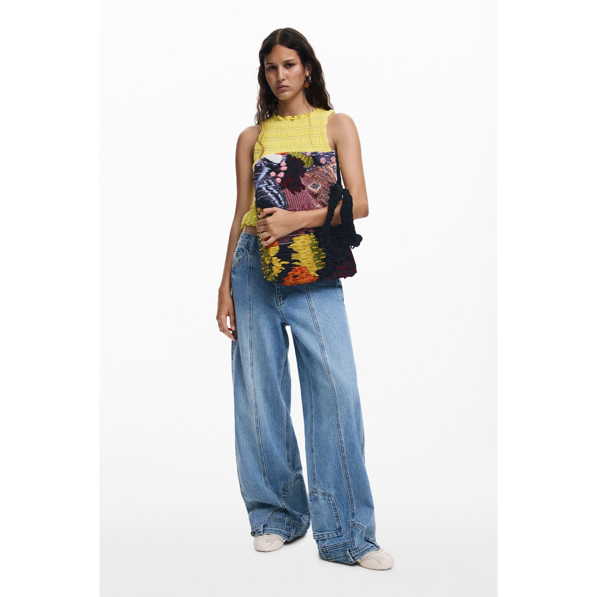 Sac à bandoulière moyen avec perles multicolore, DESIGUAL