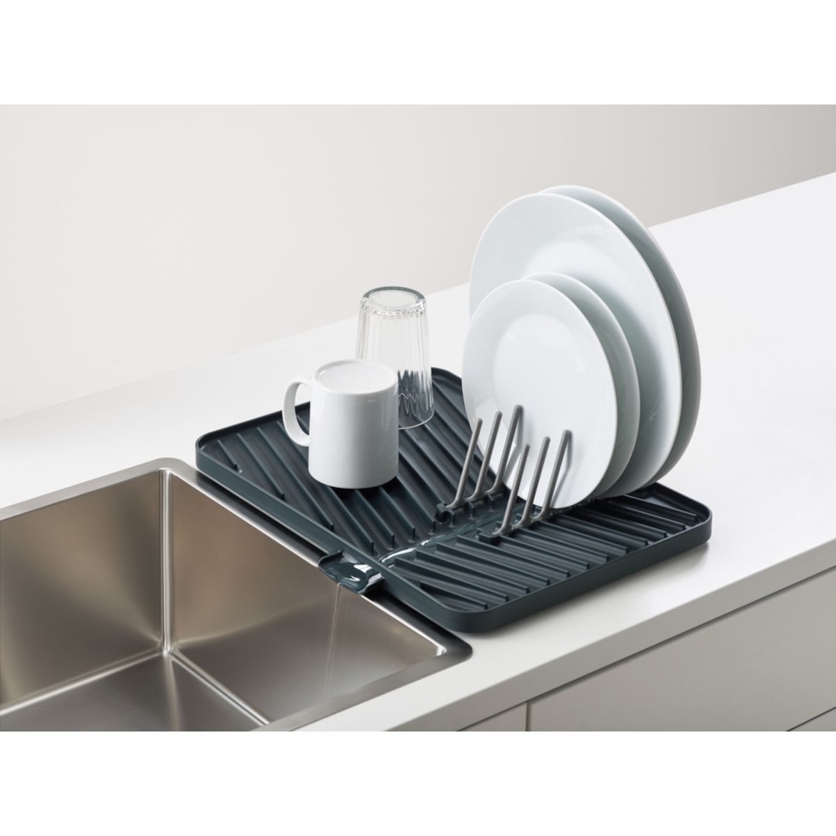 Egouttoir PLANCHE D'EGOUTTAGE FLIP UP AJUSTABLE gris, JOSEPH JOSEPH