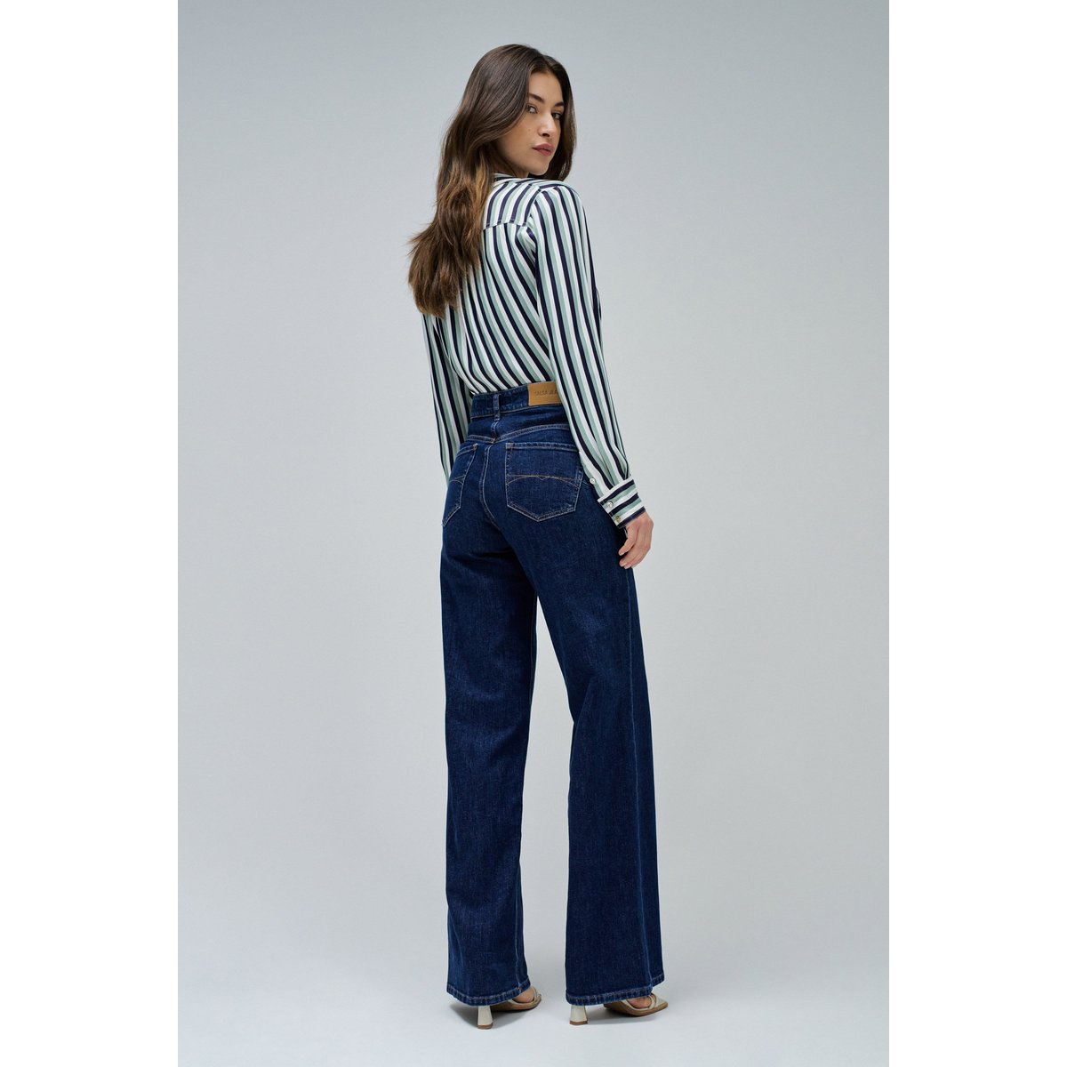 JEAN FAITH PUSH IN WIDE bleu denim, SALSA JEANS