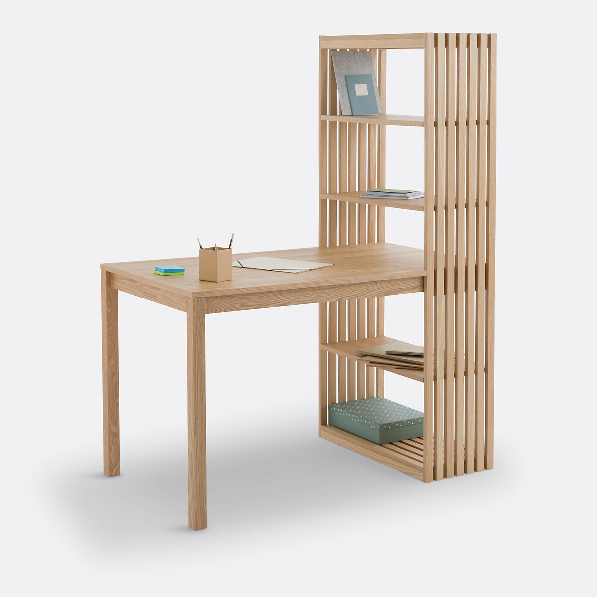 Escritorio con estantería reversible, Theonie natural, LA REDOUTE INTERIEURS