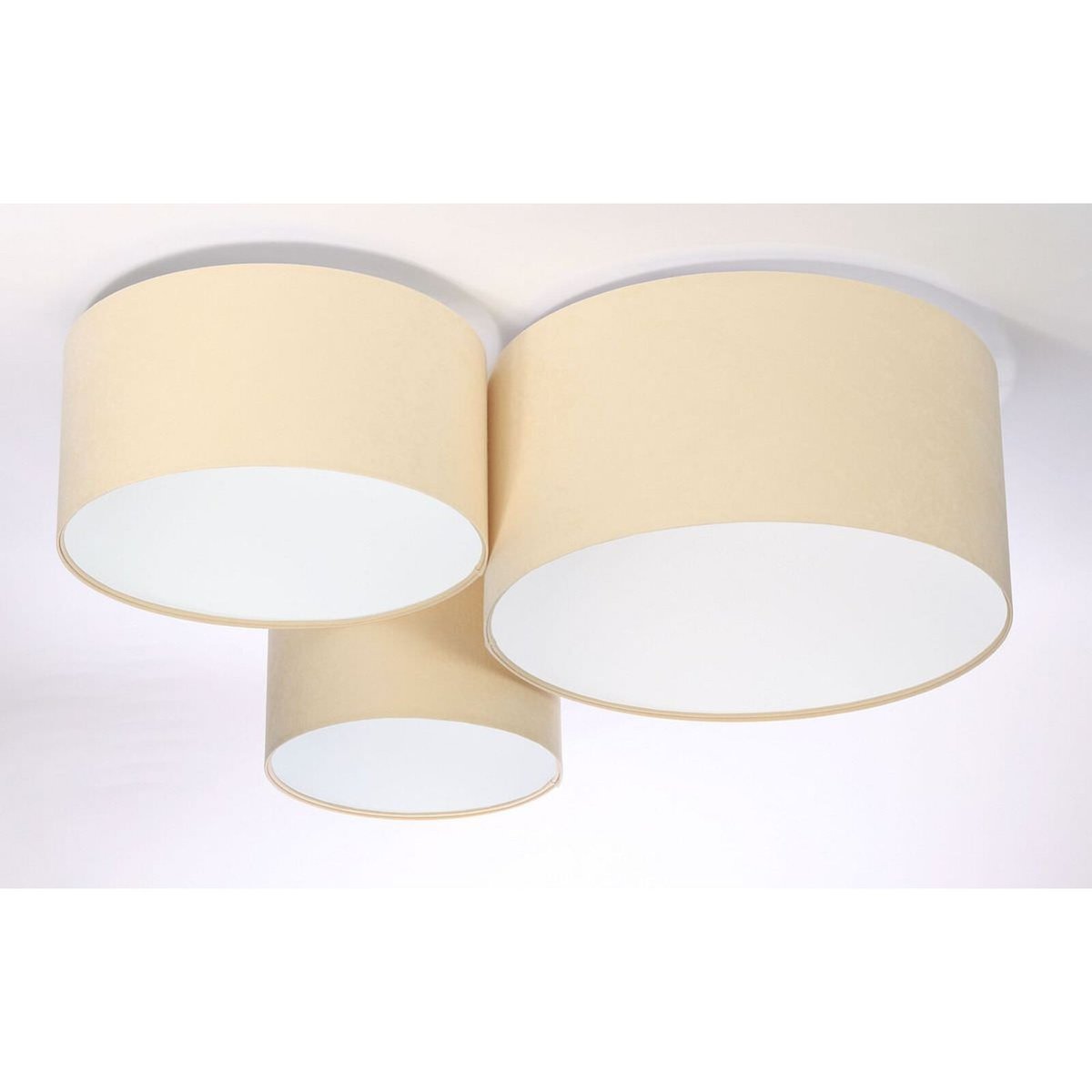 Plafonnier en velours TRIO beige, blanc, BPS KONCEPT