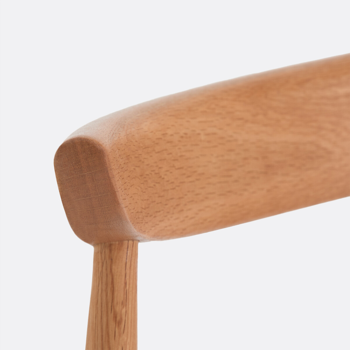 Chaise en chêne massif, assise en tissu texturé, ELLIO coloris chêne, LA REDOUTE INTERIEURS