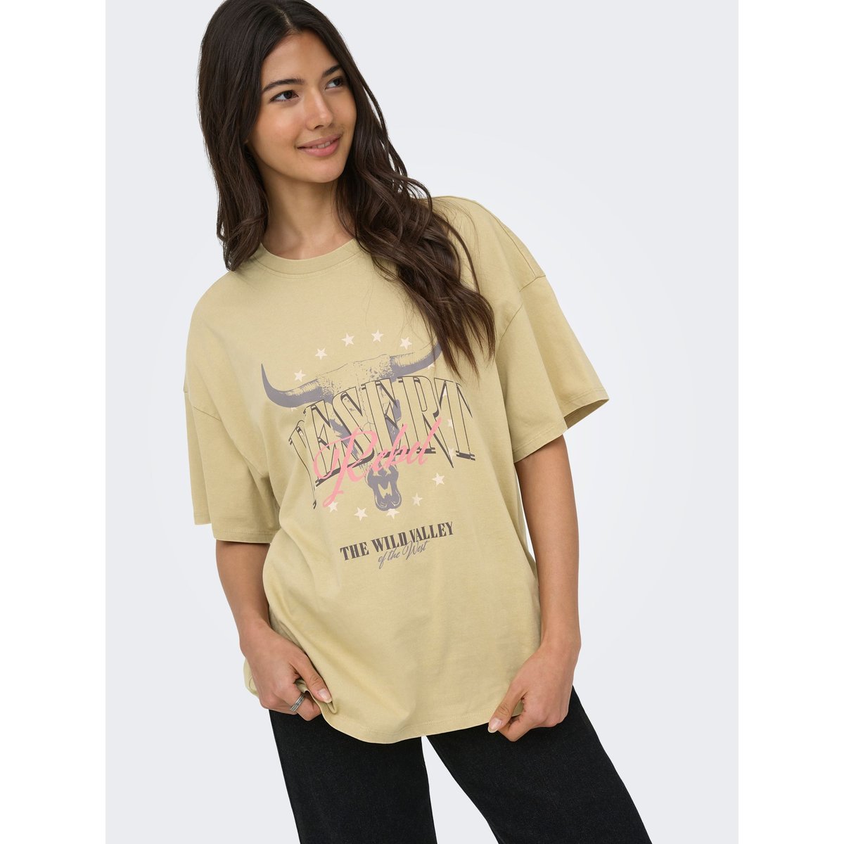 T-Shirt pale khaki, ONLY