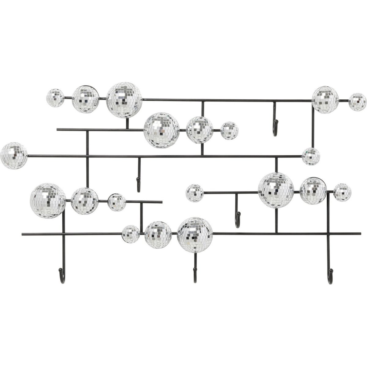 Portemanteau mural boules disco, DISCO BALLS argent, KARE DESIGN