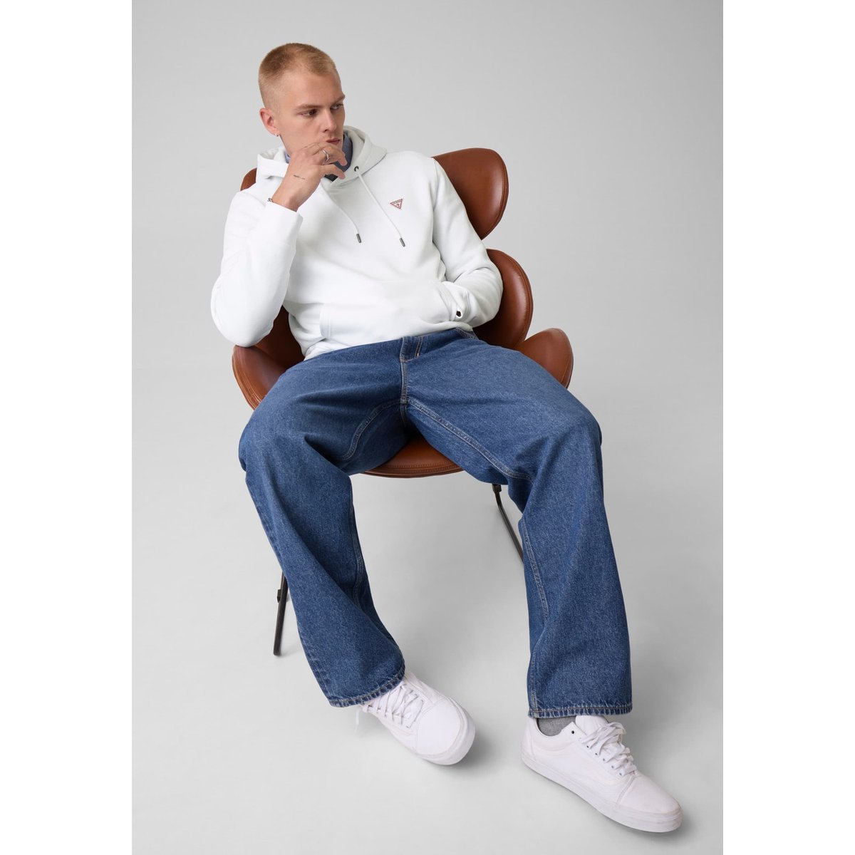 Sweat-Shirt Iconic blanc, GUESS JEANS