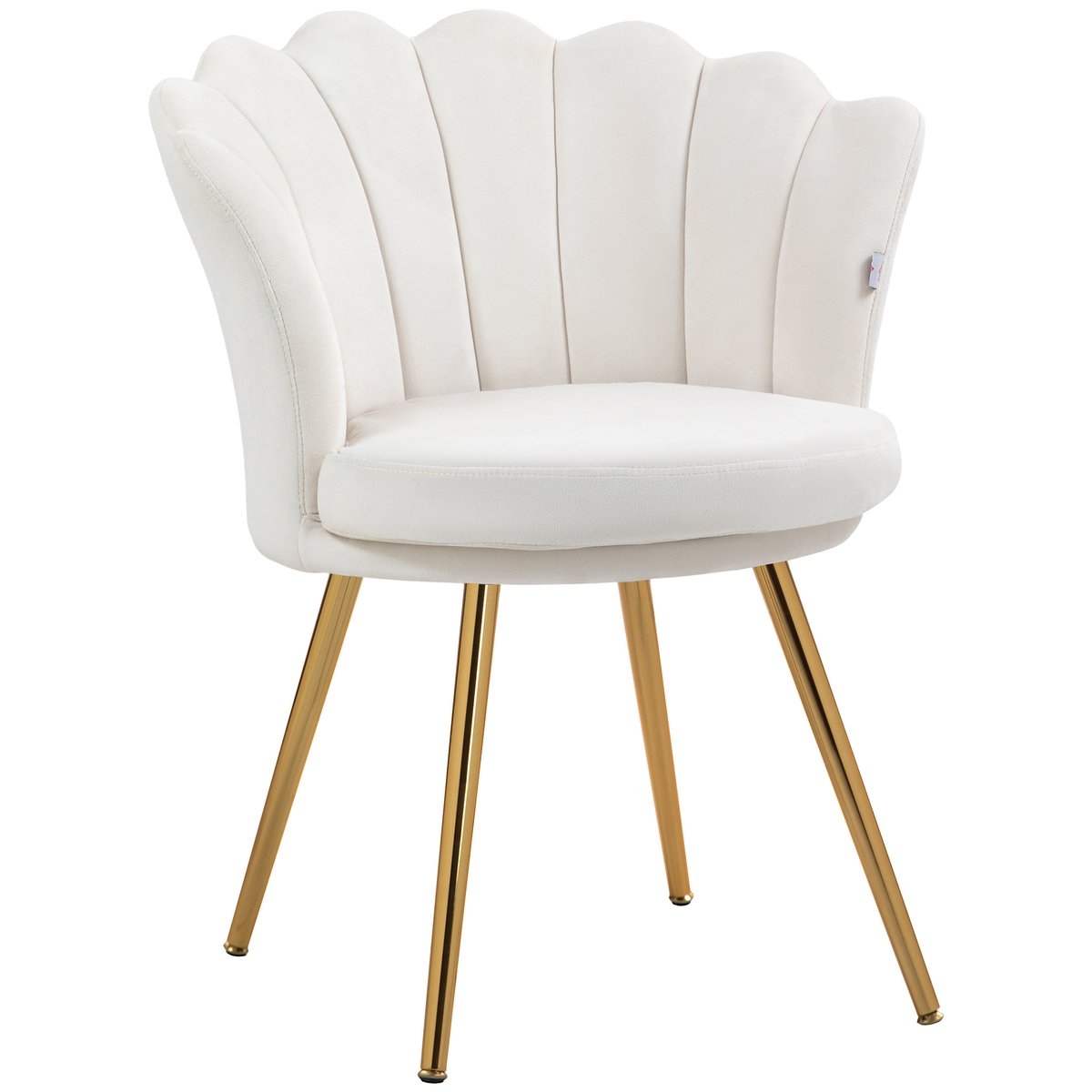 Accent Chair Velours 100 % polyester Crème crème, HOMCOM