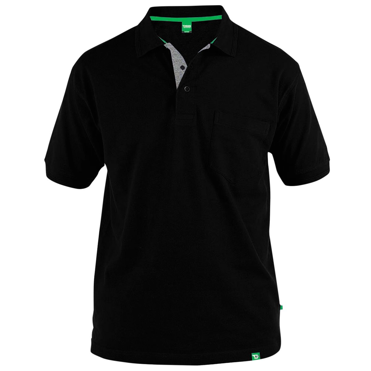 Polo uni manches courtes GRANT noir, DUKE