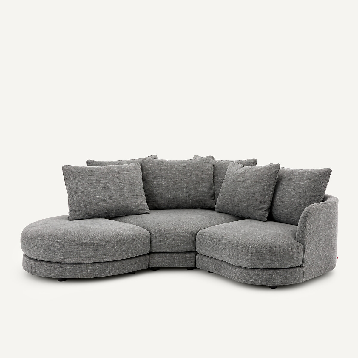 Canapé d'angle modulable en coton et lin, TIBERIO anthracite, AM.PM