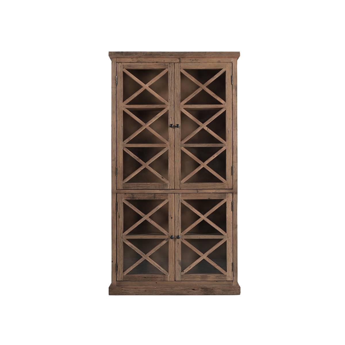 Vitrine en bois recyclé CAPUCINE bois foncé, MADE IN MEUBLES