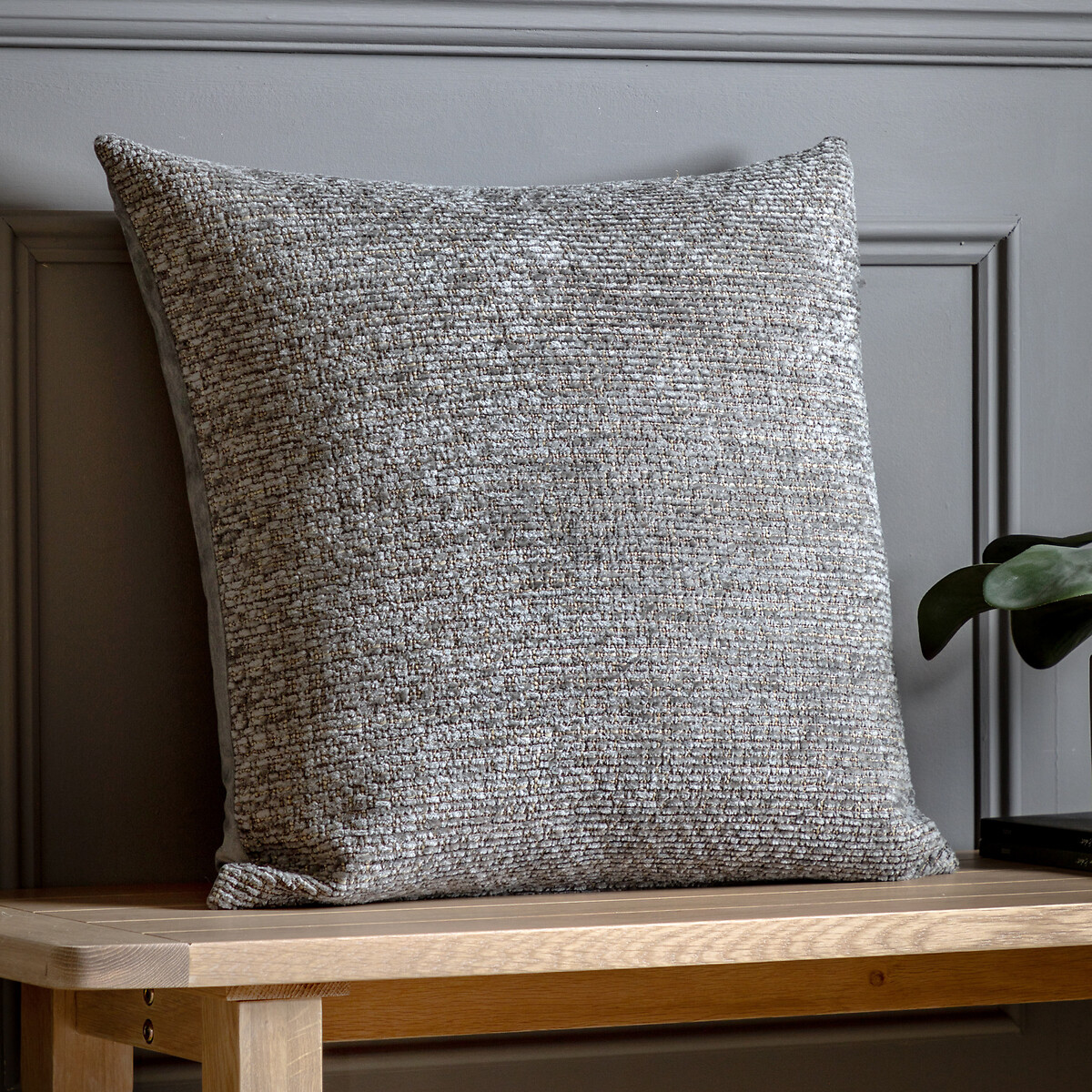 Herringbone Woven Filled Cushion grey, ÉDITÉ