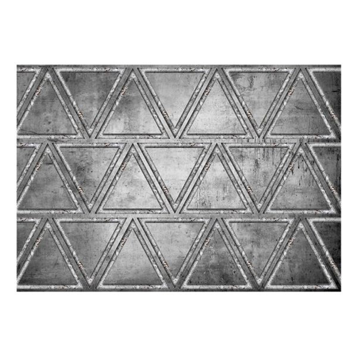 Papier peint intissé panoramique Dancing with triangles gris / argent, EDEN