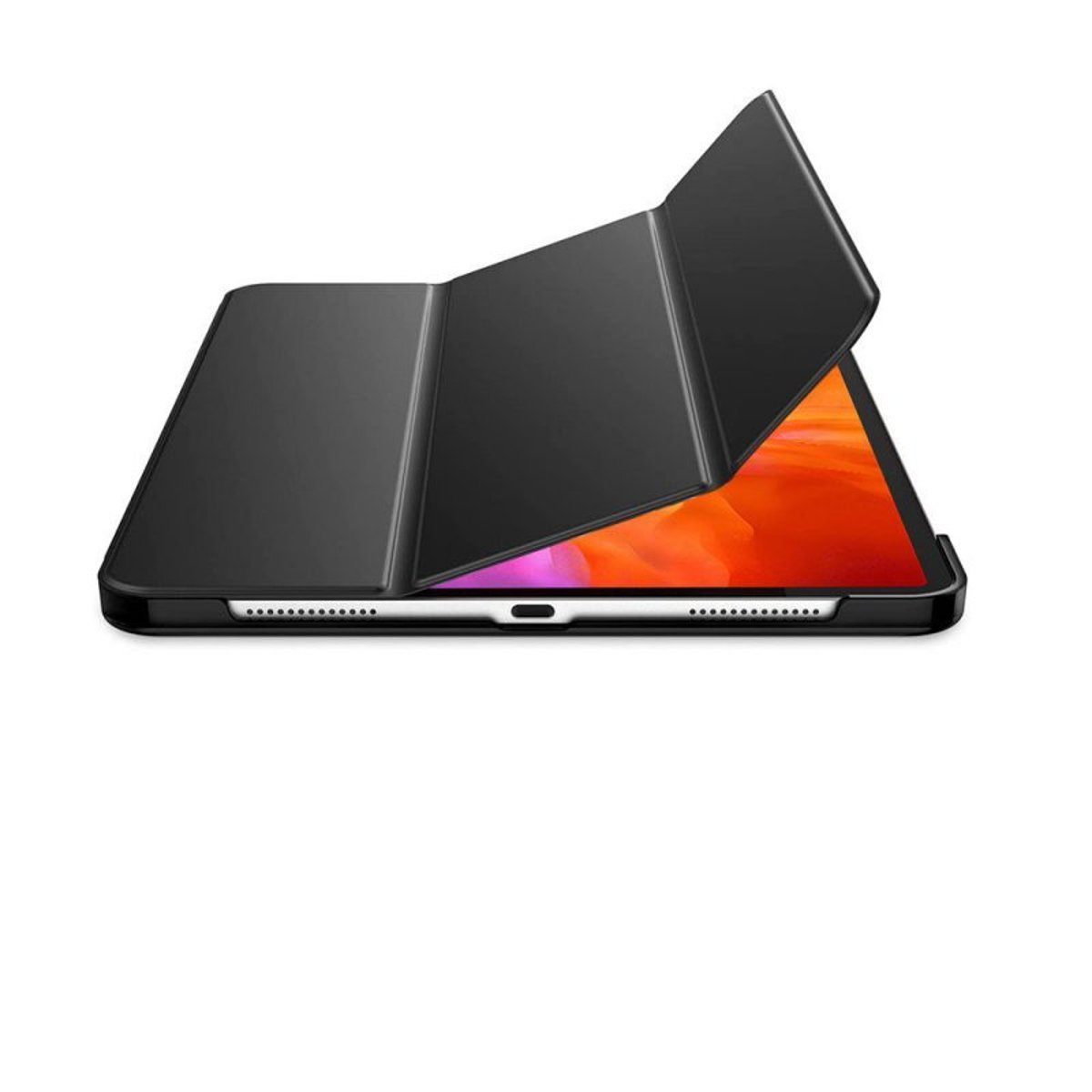 Etui Smart Cover à rabat avec support pour iPad Pro 12.9" (2018/2020/2021) noir, EVETANE