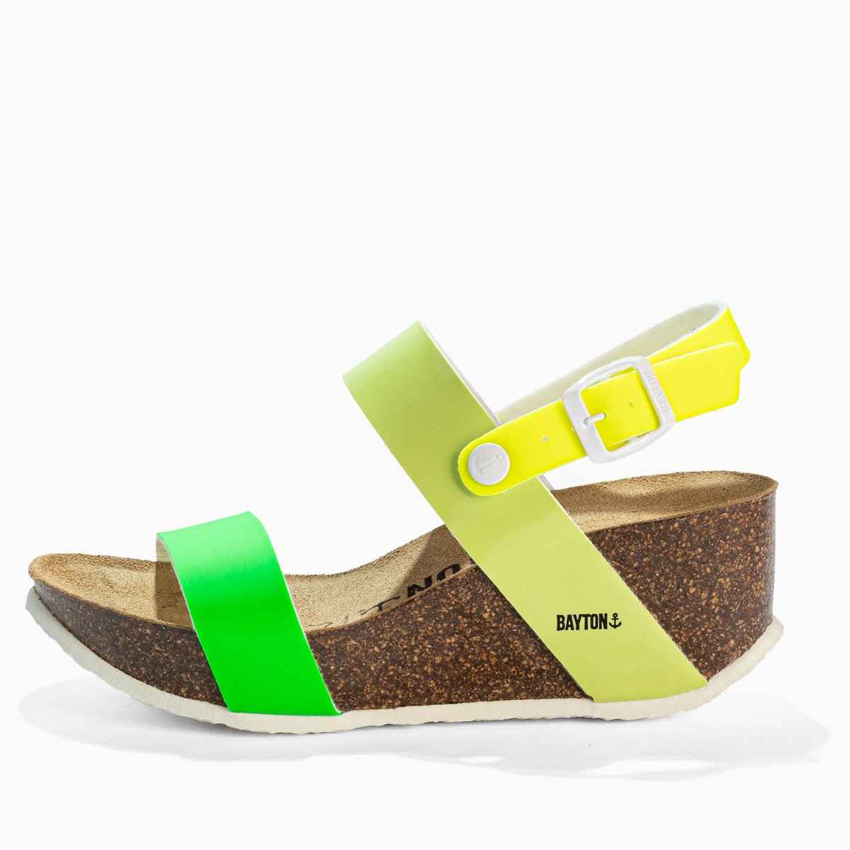 Sandales compensées SELENE vert citron, BAYTON
