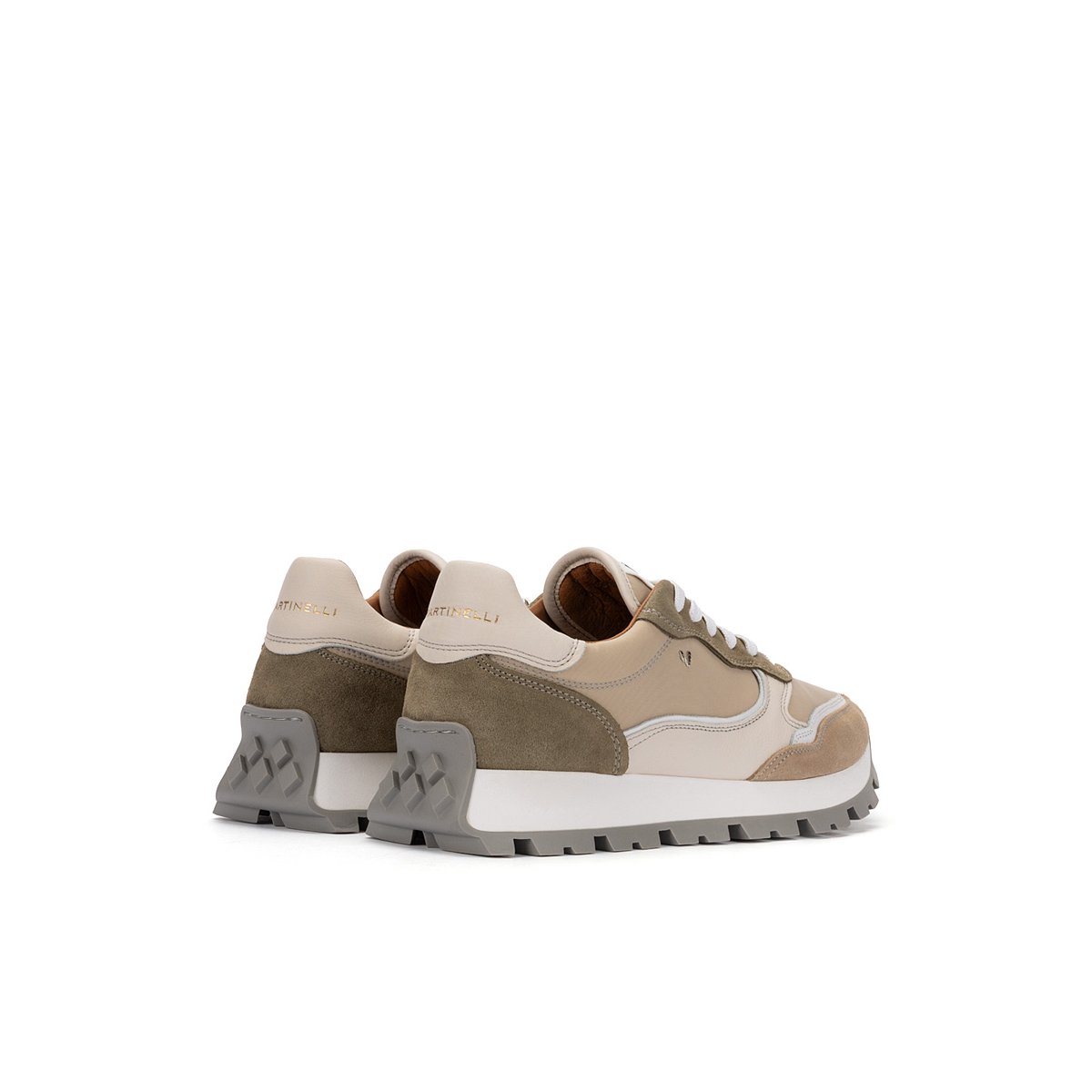 Baskets cuir Parkway olive, MARTINELLI