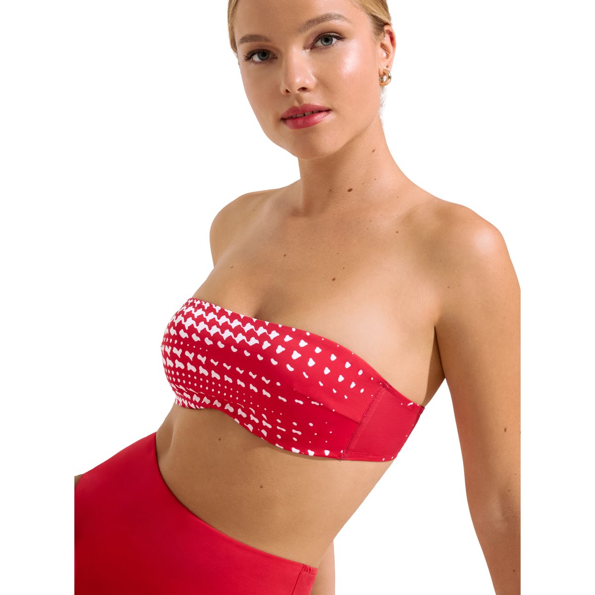 Haut maillot de bain bandeau préformé Quito rouge, LISCA