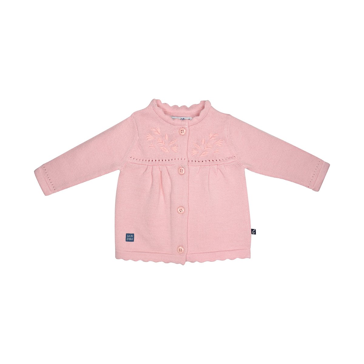 Cardigan tricot gilda tricot bebe rose, SUCRE D'ORGE