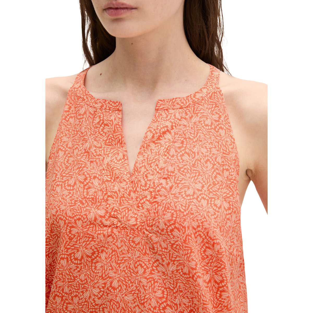 Robe d'été loose en voile de coton imprimé orange, MARC O'POLO