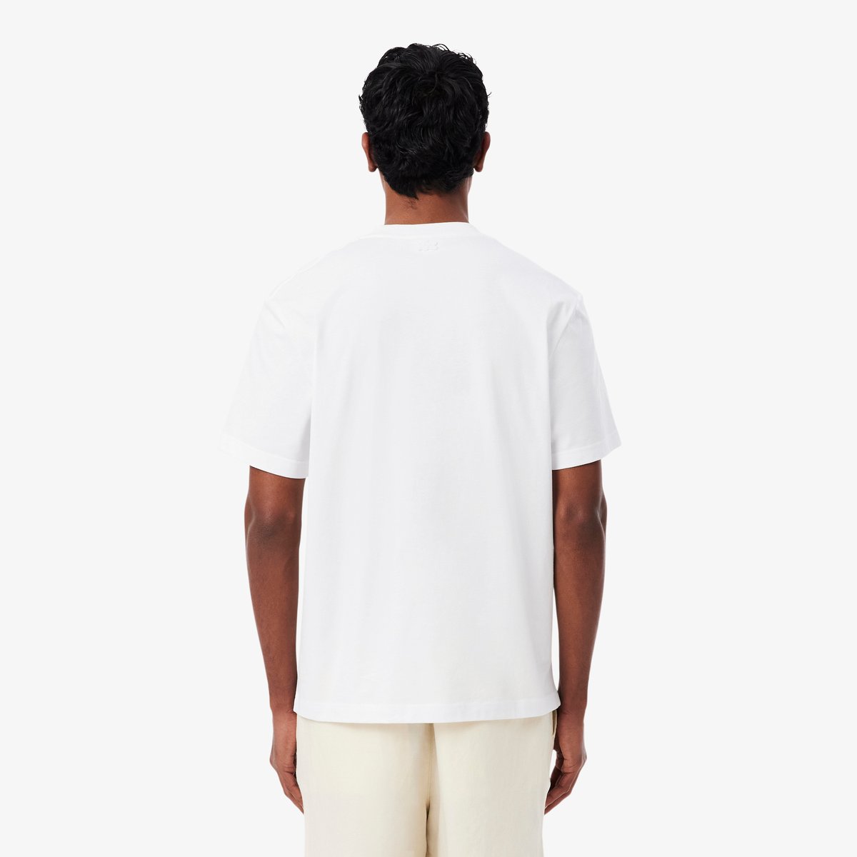 T-shirt coton imprimé blanc-001, LACOSTE
