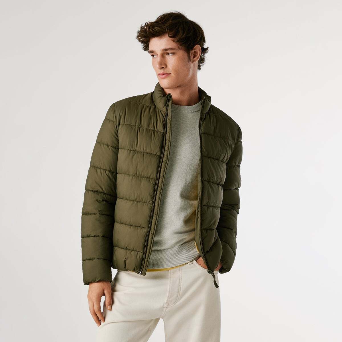 Doudoune Matelassée À Col Montant vert, PEPE JEANS